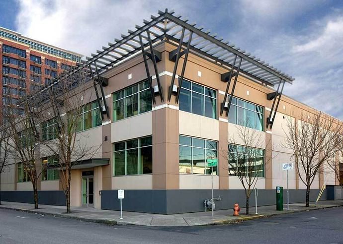 Street view of the corder of the 12th & Northrup building in Portland, Oregon.